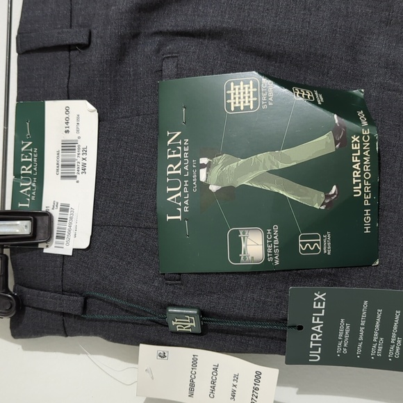 Ralph Lauren ultra flex wool dress pants size 34 X 32 charcoal in color - Picture 3 of 3